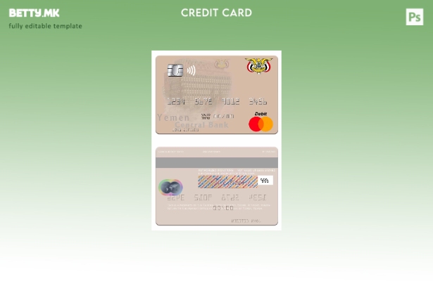 Модерен стил, шаблон за мастер картички на Централната банка на Јемен на Јемен